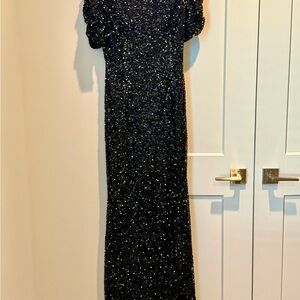 Mac Duggal Midnight Sequin Maxi Dress